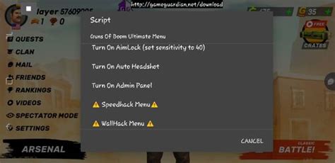 guns of boom mod menu|Guns Of Boom Updated LUA Menu .